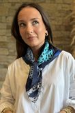 Dempsey Silky Blend Square Scarf Blues